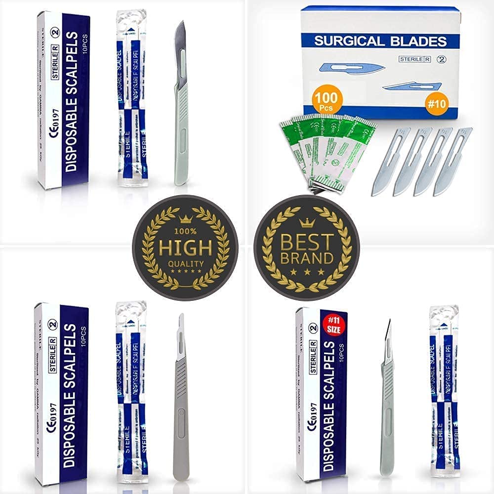 100 Disposable Surgical Blades Size 11 and 15 Pack Surgical Blades 11 and Scalpel Handle - Image 7
