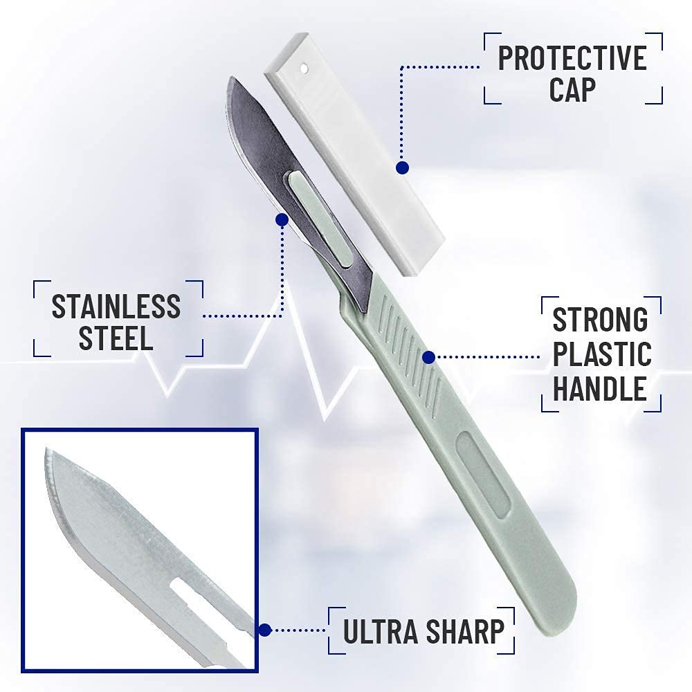 Disposable Scalpel 10, Pack of 20 Disposable Dermaplaning Blades with Plastic Handle and Disposable Scalpel 10 and 11, Pack of 20 Dermaplaning Blades - Image 4