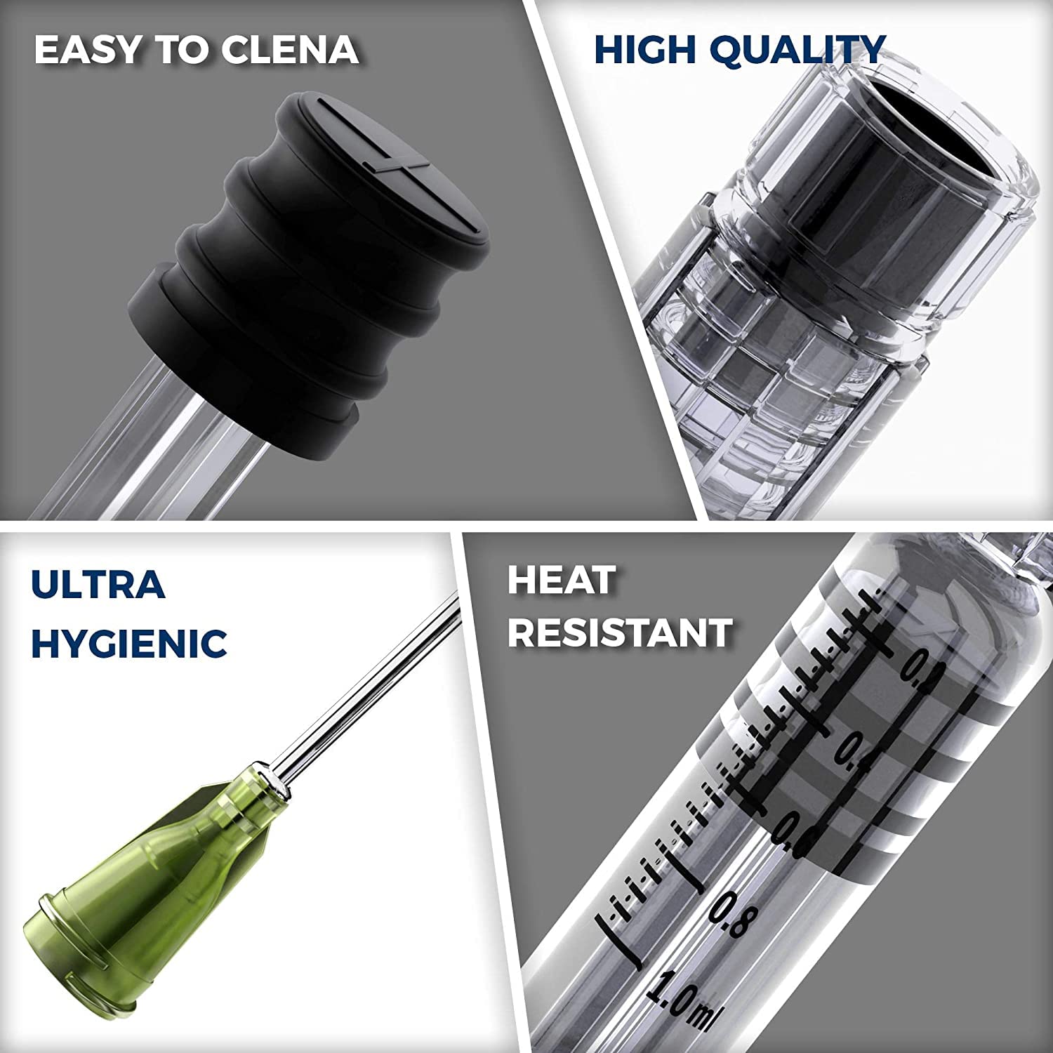MyMed 5 Pack Borosilicate Glass Luer Lock Syringe 1ml Capacity Reusable Glass Syringes - Use for Arts and Crafts, Thick Liquids, Oils, Vet, Glue, Lab, Ink with GA Blunt Tip Pet Safe Needles - Image 5