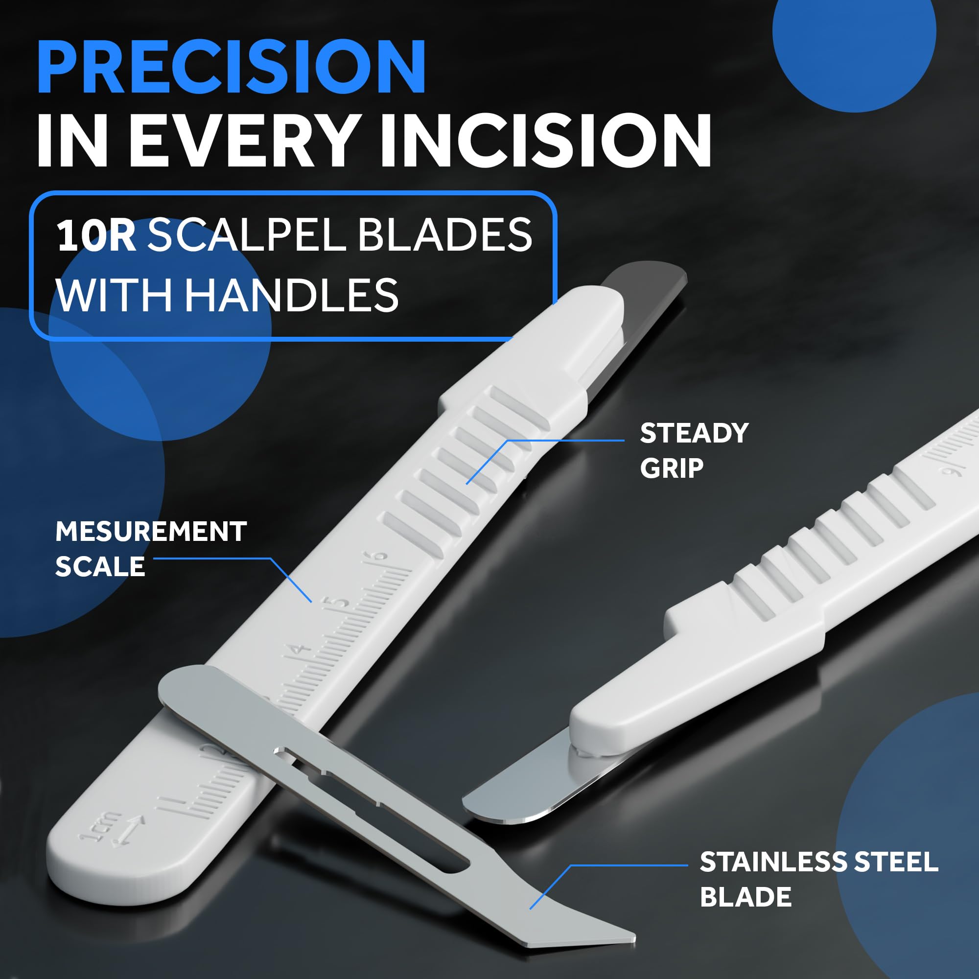 MyMed Disposable 10r Blades Dermaplaning Scalpels - Pack of 10 Dermaplane Razors for Women Face, Scalpel Blades, Sterile - Image 3