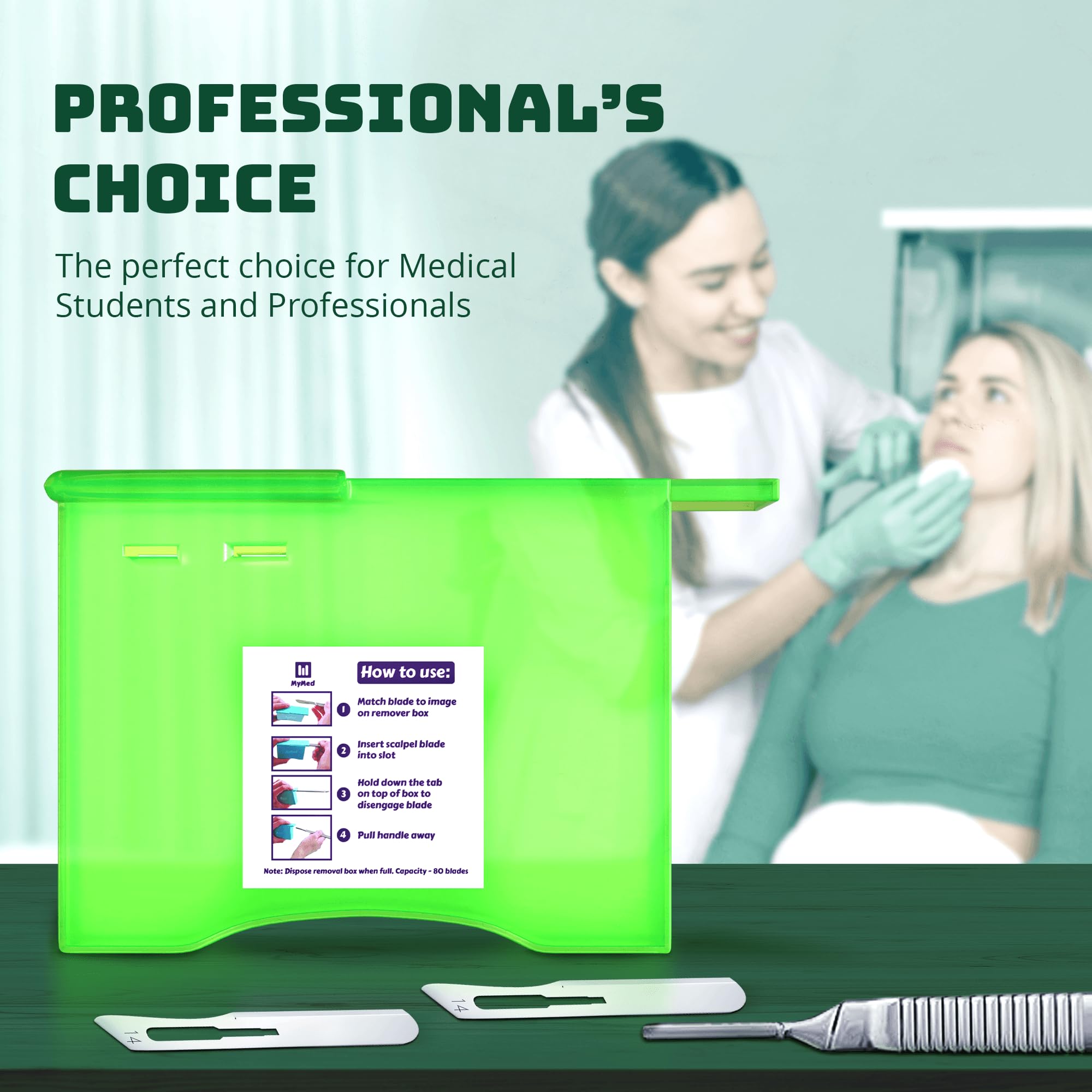 10R Blades Dermaplaning Pack of 100 + Dermaplane Blade Remover Box for Safe Disposal + 2 Stainless Steel Scalpel Handles + Dermaplane Oil - Image 4
